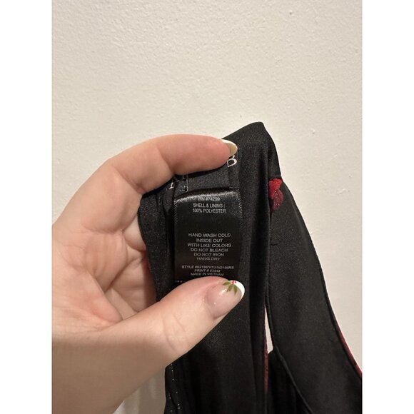 ALEXA B NITES Shimmery Rose Printed Maxi Length Halter Neck Formal Party Dress - Picture 6 of 6